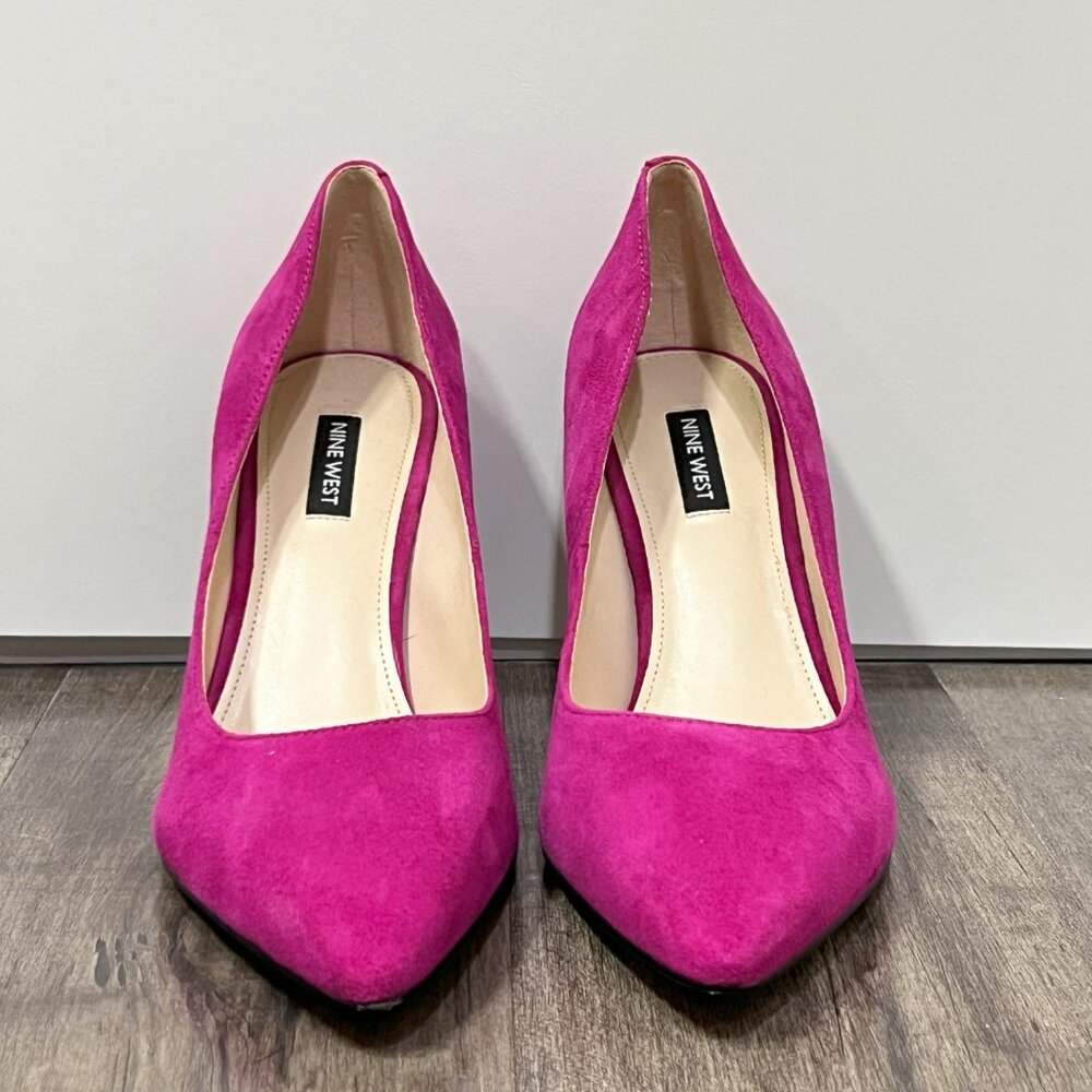 Nine West Bright Pink Suede Pumps – Size 9M - Picture 5 of 6